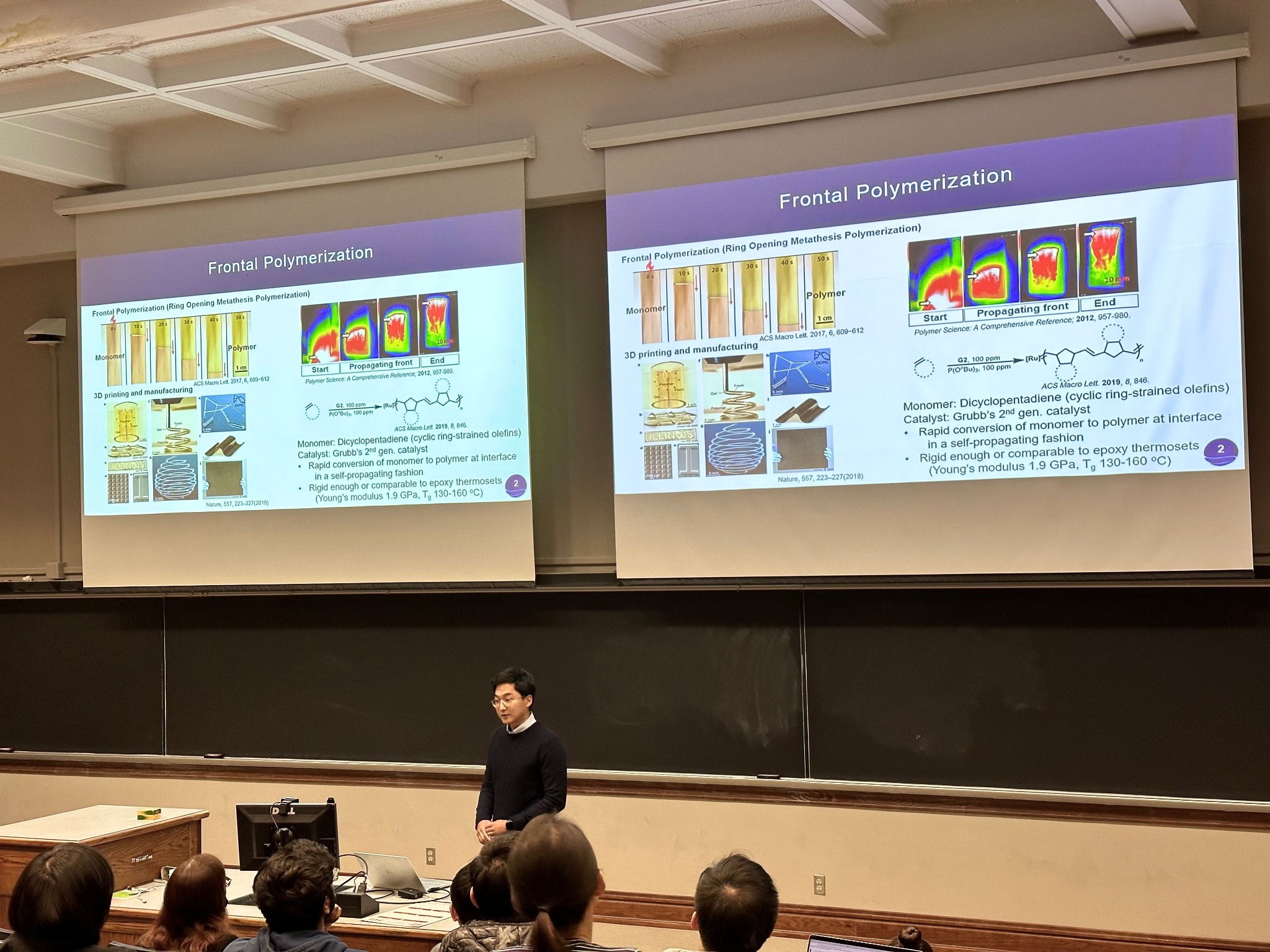 Young Bum Lee presenting at his Racheff–Intel Award talk.