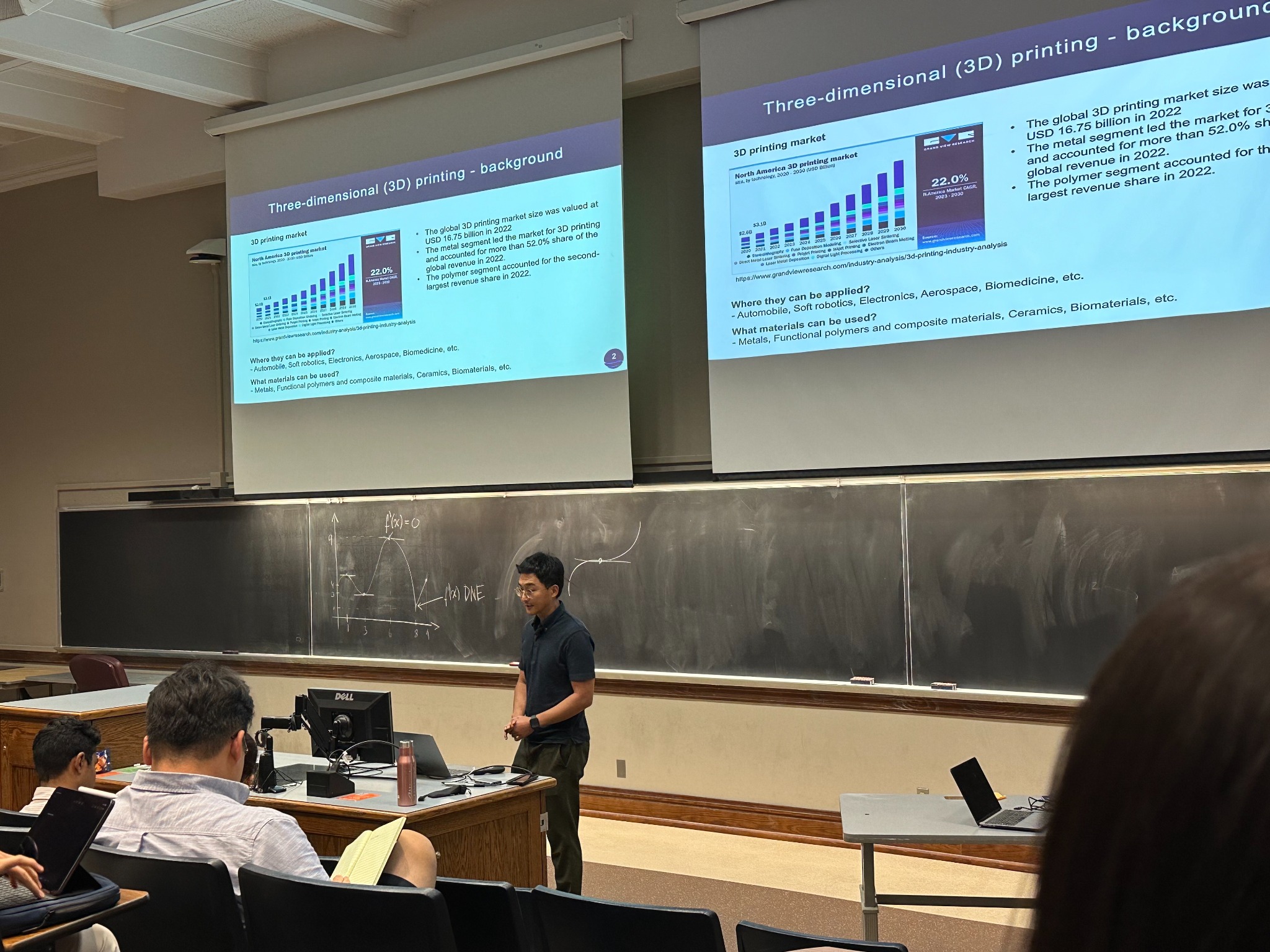 Young Bum Lee presenting at his Departmental talk.